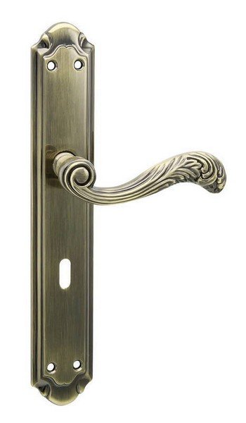 Kování interiérové FLORENCE klika/klika 72 mm klíč bronz česaný OFS - Kliky, okenní a dveřní kování, panty Kování dveřní Kování dveřní mezip. bronz, čni